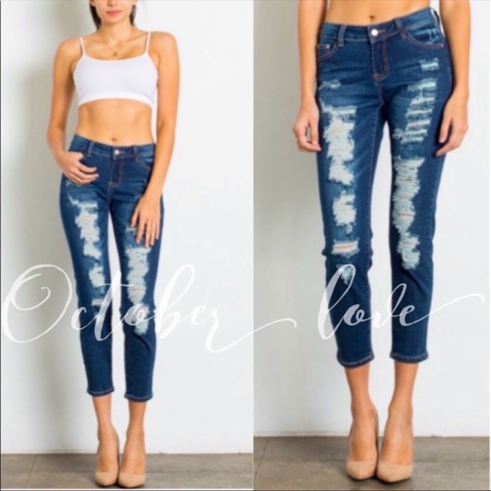 Distressed denim jeans- various sizes